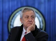 Nicholas Haysom, the head of the U.N. Assistance Mission, listens to a question during a news conference in Kabul, Afghanistan, February 14, 2016. PHOTO BY REUTERS/Mohammad Ismail