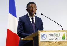 Madagascar's President Hery Rajaonarimampianina delivers a speech for the opening day of the World Climate Change Conference 2015 (COP21) at Le Bourget, near Paris, France, November 30, 2015. PHOTO BY REUTERS/Stephane Mahe