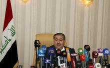 Iraq's Finance Minister Hoshiyar Zebari speaks during a news conference in Baghdad, November 19, 2014. PHOTO BY REUTERS/Ahmed Saad