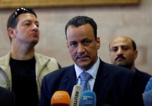 United Nations Special Envoy for Yemen, Ismail Ould Cheikh Ahmed, speaks to reporters upon his arrival at Sanaa airport on a visit to Sanaa, Yemen, May 22, 2017. PHOTO BY REUTERS/Khaled Abdullah