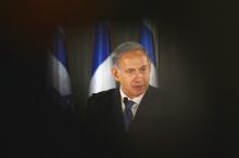 Israel Prime Minister Benjamin Netanyahu speaks during a joint news conference with French President Francois Hollande (not pictured) at his residence in Jerusalem
