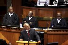 South Africa's President Jacob Zuma delivers his State of the Nation address at the opening session of Parliament in Cape Town, February 11, 2016. PHOTO BY REUTERS/Schalk van Zuydam