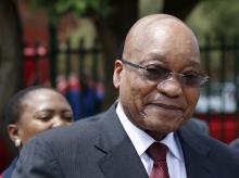South Africa's President Jacob Zuma is pictured during his visit to the Lodewyk P. Spies Old Age Home in Eersterust, Pretoria, December 15, 2015. PHOTO BY REUTERS/Siphiwe Sibeko