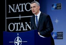 NATO Secretary-General Jens Stoltenberg addresses a news conference at the Alliance headquarters in Brussels, Belgium, March 15, 2018. PHOTO BY REUTERS/Yves Herman