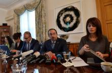 U.S. Ambassador to Turkey John Bass speaks during a meeting with media members in Ankara, Tukey, October 11, 2017. PHOTO BY REUTERS/Stringer