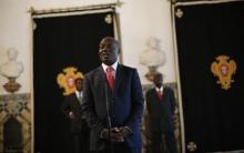 Guinea-Bissau's President Jose Mario Vaz speaks with journalists a presidential palace in Lisbon, June 19, 2014. PHOTO BY REUTERS/Rafael Marchante