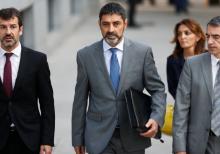 Josep Lluis Trapero, the head of the Mossos d'Esquadra, the Catalan regional police force, enters the High Court to testify for the alleged crime of sedition in Madrid, Spain, October 16, 2017. PHOTO BY REUTERS/Juan Medina