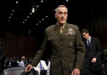 Marine Corps Gen. Joseph Dunford arrives at the Senate Armed Services committee nomination hearing to be chairman of the Joint Chiefs of Staff on Capitol Hill in Washington, July 9, 2015. PHOTO BY REUTERS/Yuri Gripas