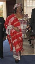 The President of Malawi Joyce Banda arrives for a lunch with Britain's Queen Elizabeth and Commonwealth Nations Heads of Government and representatives of the Commonwealth nations at Marlborough House in central London