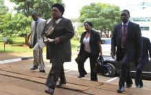 Zimbabwe's Vice President Joyce Mujuru enters the Harare Magistrates court during the inquest of the her husband liberation leader General Solomon Mujuru, who died last August in a fire his farm house in Beatrice, about 50km south of the capital Harare, February 3, 2012. PHOTO BY REUTERS/Philimon Bulawayo