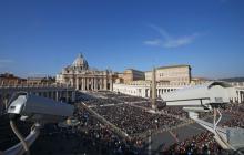 Surveillance cameras monitor Saint Peter's Square as Pope Francis leads a mass to mark the closing of the Catholic Jubilee Year of Mercy at the Vatican, November 20, 2016. PHOTO BY REUTERS/Stefano Rellandini
