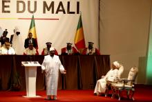 Mali's President Ibrahim Boubacar Keita gestures during his presidential inauguration ceremony in Bamako, Mali, September 4, 2018. PHOTO BY REUTERS/Annie Risemberg