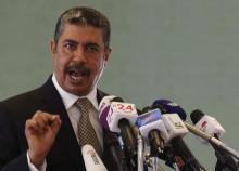 Yemen's Vice President Khaled Bahah speaks during a news conference in Riyadh, June 8, 2015. PHOTO BY REUTERS/Faisal Al Nasser