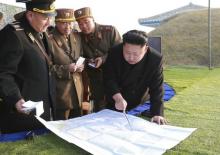 North Korean leader Kim Jong Un organizes and guides a combined joint drill of the units under KPA Combined Units 572 and 630 in this undated file photo released by North Korea's Korean Central News Agency (KCNA) in Pyongyang, November 23, 2014. PHOTO BY REUTERS/KCNA