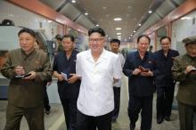 North Korean leader Kim Jong-Un inspects the January 18 General Machine Plant in Pyongyang, North Korea in this undated photo released by North Korea's Korean Central News Agency (KCNA) on August 10, 2016. PHOTO BY REUTERS/KCNA