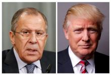 A combination of file photos showing Russian Foreign Minister Sergei Lavrov attending a news conference in Moscow, Russia, November 18, 2015, and U.S. President Donald Trump posing for a photo in New York City, U.S., May 17, 2016. PHOTO BY REUTERS/Maxim Zmeyev/Lucas Jackson