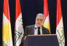 Former International Criminal Court (ICC) chief prosecutor Luis Moreno-Ocampo speaks at a news conference on the outskirts of Dohuk province, northern Iraq, September 1, 2015. PHOTO BY REUTERS/Ari Jalal