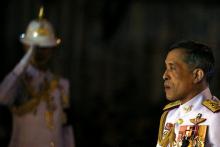 Thailand's Crown Prince Maha Vajiralongkorn attends an event commemorating the death of King Chulalongkorn, known as King Rama V, as he joins people during the mourning of his father, the late King Bhumibol Adulyadej, at the Royal Plaza in Bangkok, Thailand, October 23, 2016. PHOTO BY REUTERS/Athit Perawongmetha
