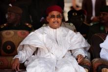 Niger's President Mahamadou Issoufou attends the opening ceremony of a flyover road built by Chinese company GSCI in Niamey, September 17, 2013. PHOTO BY REUTERS/Joe Penney