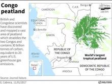 British and Congolese scientists have discovered and mapped a vast area of peatland which straddles the two Congos.