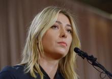 Maria Sharapova speaks to the media announcing a failed drug test after the Australian Open during a press conference today at The LA Hotel Downtown, Los Angeles, CA, Mar 7, 2016. PHOTO BY Jayne Kamin-Oncea-USA TODAY Sports