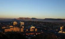A general view of buildings is seen in the capital Maseru