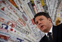 Italy's Prime Minister Matteo Renzi speaks during a news conference with foreign press in Rome, Italy, February 22 2016. PHOTO BY REUTERS/Alessandro Bianchi