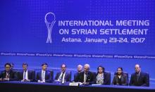 U.N. special envoy for Syria Staffan de Mistura attends a news conference following Syria peace talks in Astana, Kazakhstan, January 24, 2017. PHOTO BY REUTERS/Mukhtar Kholdorbekov