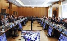 CEOs of German car making industry meet with German federal ministers at the Federal Ministry of the Interior to discuss the future of diesel vehicles, after a nearly two-year saga of scandal spread from Volkswagen to others in the sector in Berlin, Germany, August 2, 2017. PHOTO BY REUTERS/Axel Schmidt