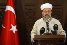 Mehmet Gormez, head of Turkey's Religious Affairs Directorate, addresses the media in Ankara, January 8, 2015. PHOTO BY REUTERS/Umit Bektas