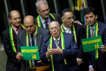 Jurist Miguel Reale Junior speaks during a session to review the request for Brazilian President Dilma Rousseff's impeachment at the Chamber of Deputies in Brasilia, Brazil, April 15, 2016. PHOTO BY REUTERS/Ueslei Marcelino