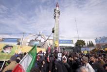 Iranian-made Emad missile is displayed during a ceremony marking the 37th anniversary of the Islamic Revolution, in Tehran, February 11, 2016. PHOTO BY REUTERS/Raheb Homavandi
