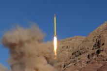A ballistic missile is launched and tested in an undisclosed location, Iran, March 9, 2016. PHOTO BY REUTERS/Mahmood Hosseini/TIMA