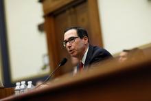 U.S. Secretary of the Treasury Steven Mnuchin testifies to the House Financial Services hearing on state of the international financial system on Capitol Hill in Washington, U.S., July 12, 2018. PHOTO BY REUTERS/Joshua Roberts
