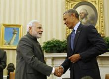 U.S. President Barack Obama shakes hands with India's Prime Minister Narendra Modi at the end of their meeting in the Oval Office of the White House in Washington, September 30, 2014. PHOTO BY REUTERS/Larry Downing
