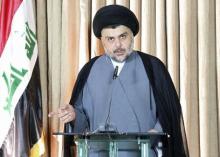 Iraq's Shi'ite religious cleric Moqtada al-Sadr gives a speech in Najaf, June 25, 2014. PHOTO BY REUTERS/Stringer