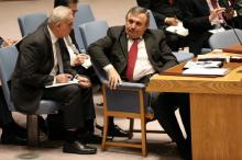 Syria's Deputy U.N. Ambassador Mounzer Mounzer sits during a meeting at the United Nations Security Council on Syria at the United Nations Headquarters in New York City, NY, U.S., April 5, 2017. PHOTO BY REUTERS/Shannon Stapleton