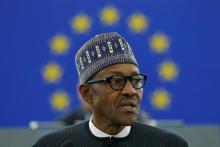 Nigeria's President Muhammadu Buhari addresses the European Parliament in Strasbourg, France, February 3, 2016. PHOTO BY REUTERS/Vincent Kessler