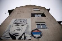 A mural of former Bosnian Serb general Ratko Mladic is seen on a building in Gacko, Bosnia and Herzegovina, November 8, 2017. PHOTO BY REUTERS/Dado Ruvic