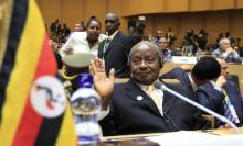 Uganda's President Yoweri Museveni attends the opening ceremony of the 22nd Ordinary Session of the African Union summit in Ethiopia's capital Addis Ababa
