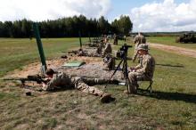 NATO eFP battlegroup soldiers attend a sniper shooting competition in Rukla, Lithuania, September 13, 2017. PHOTO BY REUTERS/Ints Kalnins