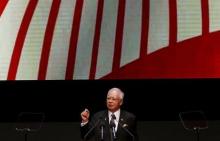 Malaysia's Prime Minister Najib Razak speaks during the opening ceremony of the 26th ASEAN Summit in Kuala Lumpur, Malaysia, April 27, 2015. PHOTO BY REUTERS/Olivia Harris