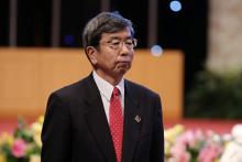President of the Asian Development Bank Takehiko Nakao arrives for the sixth Mekong Greater Sub-Region Summit (GMS-6) in the National Convention Center (NCC) in Hanoi, Vietnam, March 31, 2018. PHOTO BY REUTERS/Minh Hoang