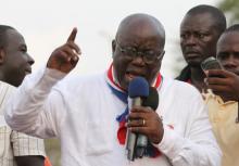 New Patriotic Party (NPP) leader Nana Akufo-Addo speaks during a meeting to contest the presidential election results, at Kwame Nkrumah Circle in Accra, December 11, 2012. PHOTO BY REUTERS/Luc Gnago