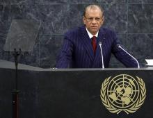 Mauritius' Prime Minister Navinchandra Ramgoolam addresses the 68th United Nations General Assembly at the U.N. headquarters in New York, September 28, 2013. PHOTO BY REUTERS/Adam Hunger