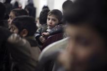 Orphans attend a gathering organized by Douma charity organization for orphans in Douma , near Damascus, December 5, 2014. PHOTO BY REUTERS/Bassam Khabieh