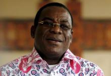 Former Ivory Coast prime minister Pascal Affi N'Guessan, leader of Ivorian Popular Front (FPI), former Ivory Coast president Laurent Gbagbo's party, speaks during an interview with Reuters at his residence in Abidjan, August 14, 2015. PHOTO BY REUTERS/Luc Gnago