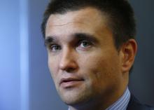 Ukraine's Foreign Minister Pavlo Klimkin speaks during an interview with Reuters in Brussels