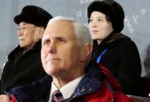 U.S. Vice President Mike Pence, North Korea's nominal head of state Kim Yong Nam, and North Korean leader Kim Jong Un's younger sister Kim Yo Jong attend the Winter Olympics opening ceremony in Pyeongchang, South Korea, February 9, 2018. PHOTO BY REUTERS/Yonhap