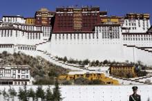 A paramilitary policeman stands guard in front of the Potala Palace in Lhasa, Tibet Autonomous Region, China, November 17, 2015. PHOTO BY REUTERS/Damir Sagolj